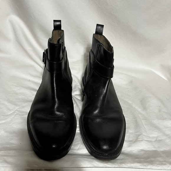 Banana Republic Black Zip Boots with Strap and Buckle - Picture 6 of 9